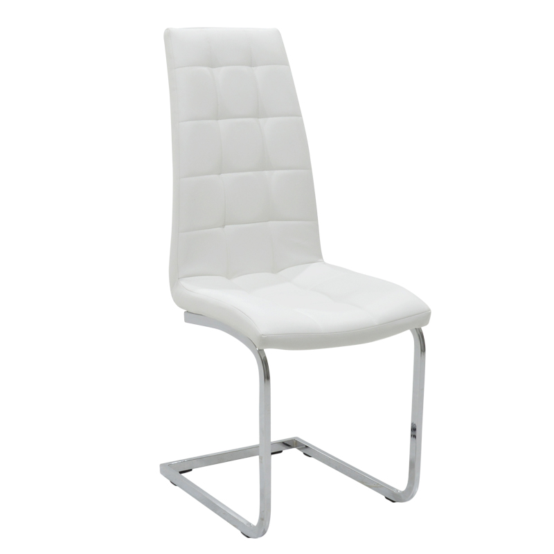 029-000004 Chair Darrell metal chrome with PU white - Image 1