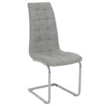 Chair Darrell metal chrome with PU light grey antique