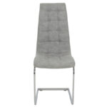 Chair Darrell metal chrome with PU light grey antique - Слика 3
