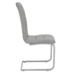 Chair Darrell metal chrome with PU light grey antique - Слика 4