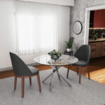 Dining table Steve round with transparent glass D120x74,5cm - Слика 2