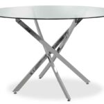 Dining table Steve round with transparent glass D120x74,5cm