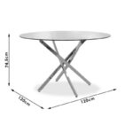 Dining table Steve round with transparent glass D120x74,5cm - Слика 6