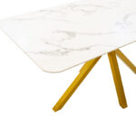 Dinner table Paris glass 8mm marble pattern-golden 160x80x75cm - Слика 4