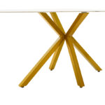 Dinner table Paris glass 8mm marble pattern-golden 160x80x75cm - Слика 5