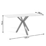 Dinner table Paris glass 8mm marble pattern-golden 160x80x75cm - Слика 6