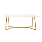 Coffee table Paris glass 8mm marble pattern-golden 120x80x45cm - Image 3