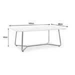 Coffee table Paris glass 8mm marble pattern-golden 120x80x45cm - Image 5