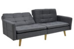 3 seater sofa-bed Flexible fabric dark grey 198x87x76 - Image 5