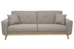 2 seater sofa-bed  Carmelo fabric beige-grey 214x80x86 cm - Слика 3