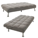 3 seater Sofa-bed Rebel with fabric in light grey color 189x92x82cm - Слика 3
