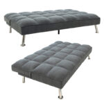 3 seater sofa-bed Rebel with fabric in dark grey color 189x92x82cm - Слика 3