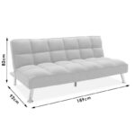 3 seater sofa-bed Rebel with fabric in dark grey color 189x92x82cm - Слика 6