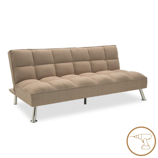 3 seater sofa-bed Rebel with fabric in beige-brown color 189x92x82cm