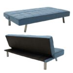 3 seater sofa-bed Travis with fabric in light blue color 175x83x74cm - Слика 4