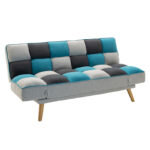 3 seater sofa-bed Andy fabric multicolored 177x91x86cm - Слика 3