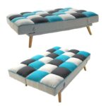 3 seater sofa-bed Andy fabric multicolored 177x91x86cm - Слика 6