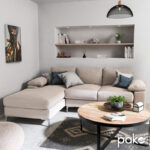 Corner sofa Cohen with right corner fabric beige 240x159x83cm - Слика 2