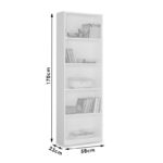Bookcase Max white 58x23x170 cm - Image 4