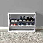 Shoes cabinet Step 6 pairs in white color 60x30x42 cm - Слика 3