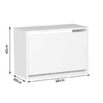 Shoes cabinet Step 6 pairs in white color 60x30x42 cm - Слика 5
