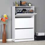 Shoe cabinet Step 18 pairs white 73x26x119cm - Слика 2