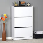 Shoe cabinet Step 18 pairs white 73x26x119cm - Слика 3