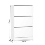Shoe cabinet Step 18 pairs white 73x26x119cm - Слика 5