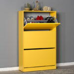 Shoe cabinet 18 pairs yellow 73x26x119cm - Слика 2