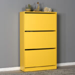 Shoe cabinet 18 pairs yellow 73x26x119cm - Слика 3