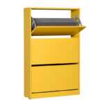 Shoe cabinet 18 pairs yellow 73x26x119cm - Слика 4