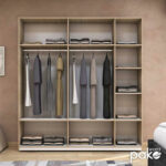 Wardrobe Drum with 5 doors in oak-white colour 200x53x209cm - Слика 2