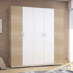 Wardrobe Drum with 5 doors in oak-white colour 200x53x209cm - Слика 4