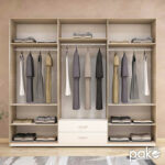 Wardrobe Drum with 6 doors in oak-white colour 240x53x209cm - Слика 2