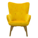 Armchair Kido velvet yellow color - Слика 4