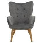 Armchair Kido velvet silver-grey color - Image 4