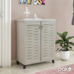 Shoe cabinet MANTAM 12 pairs white-grey 78x40x92 cm - Слика 2