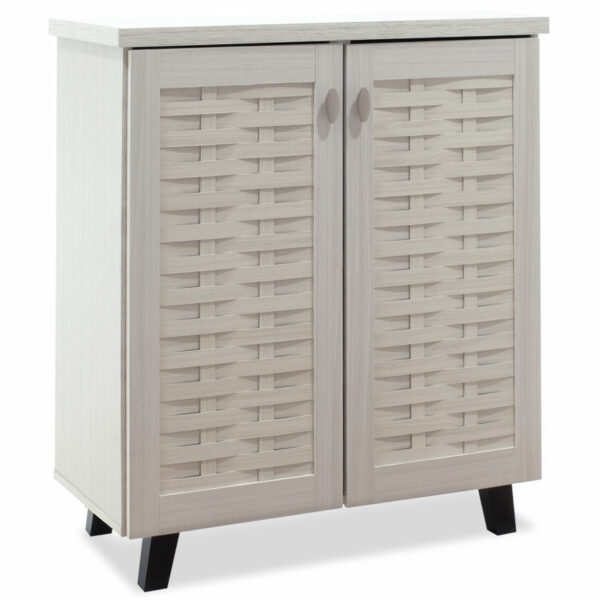 Shoe cabinet MANTAM 12 pairs white-grey 78x40x92 cm