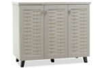Шкафче за чевли MANTAM 16 пара бело-сива 115,5x40x92 см