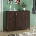 Shoe cabinet MANTAM 16 pairs walnut 115.5x40x92cm - Слика 2