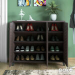 Shoe cabinet MANTAM 16 pairs walnut 115.5x40x92cm - Слика 3