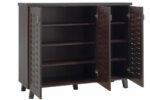 Shoe cabinet MANTAM 16 pairs walnut 115.5x40x92cm - Слика 4