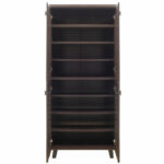 Shoe storage cabinet MANTAM with 4 doors for 24 pairs of shoes in walnut color 78x40x170,5cm - Слика 6