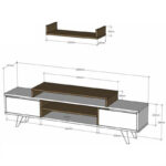 Tv Unit Melis in walnut- black color 160x30x48cm - Слика 4