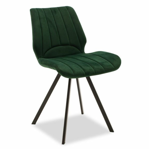 Sabia velvet chair dark green-black leg