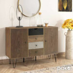 Buffet Boho with four drawers in walnut color 122x39,5x86cm - Слика 2