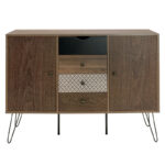 Buffet Boho with four drawers in walnut color 122x39,5x86cm - Слика 4