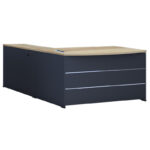 Commercial desk reversible Lotus  oak-dark grey 180x160x75cm - Слика 2