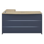Commercial desk reversible Lotus  oak-dark grey 180x160x75cm - Слика 3