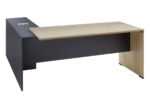 Commercial desk reversible Lotus  oak-dark grey color 180x160x75cm - Image 2